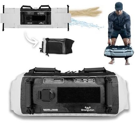 Orangutan Gewichtssack befüllbar mit Wasser und Sand verstellbar bis 55 kg Fitnessgeräte Trainingsgeräte Sandsack tragbar Workout für Reisen und Abenteuer