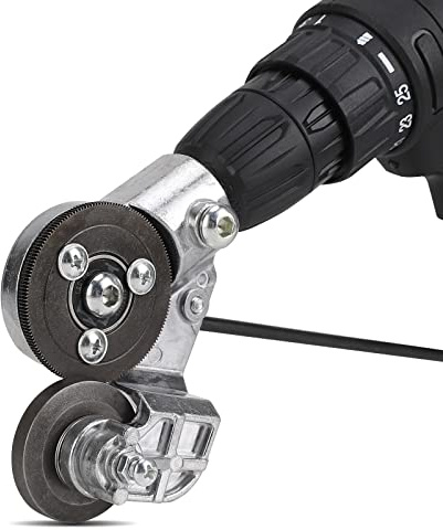 Electric Drill Plate Cutter, 2025 New Upgraded Metal Nibbler Attachment With Adapter, DIY Sheet Metal Knife for Cutting Iron, White Sheet, Steel, Copper, Aluminum