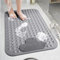 Moulaelos Tapis de Douche Antidérapant, 90 x 60 cm, Rectangulaire, Gris, en Caoutchouc Thermoplastique (TPR), avec Massage et Ventouses Antidérapantes, Lavable en Machine