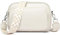 NIYUTA Damen Umhängetasche Leder Crossbody Bag Damen Handtasche Damen, Schultertaschen Damen Abnehmbarem Schultergurt Taschen mit Breitem Schultergurt Weiß