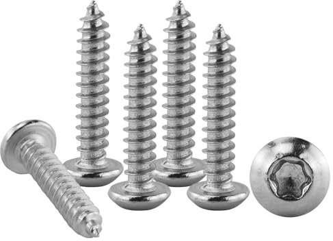 Lot de 50 vis à tôle M5 x 25 mm, à tête bombée, vis à tête fraisée, en acier inoxydable, vis Torx, auto-taraudeuses, filetage complet, pour équipement de machine et meubles de maison, argentées
