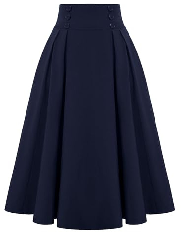 Falda a cuadros para mujer, elegante falda de invierno con diseño de campana midi. Falda midi de invierno elegante y cómoda. Falda larga de invierno con cintura alta. Falda vintage de invierno. Falda