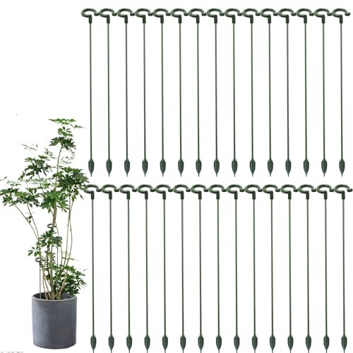 Keboyoe 30 Stück Pflanzenstützen 27 cm,Pflanzenhalter Stab,Pflanzenstützstab Pflanzstäbe Orchideenstäbe Kunststoff Blumenstütze Zimmerpflanzen Rankhilfe Pflanzenstützen für Zimmerpflanze Gemüse Blumen