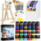 Nicpro Acrylic Paint Canvas Set for Adults, 46PCS Art Painting Supplies Kit for Adults with 24 Paints(36ML), Table Wood Easel, 5 Canvas Panels, 12 Brushes, Paper Pad, Palette for Kids Artist Beginner