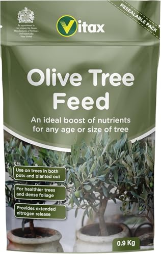 Vitax Olive Tree Feed 0.9kg | Organic-Based Fertilizer with Added Magnesium & Trace Elements | Promotes Dense Foliage & Strong Growth | Slow-Release Nutrients for Potted & Garden Trees