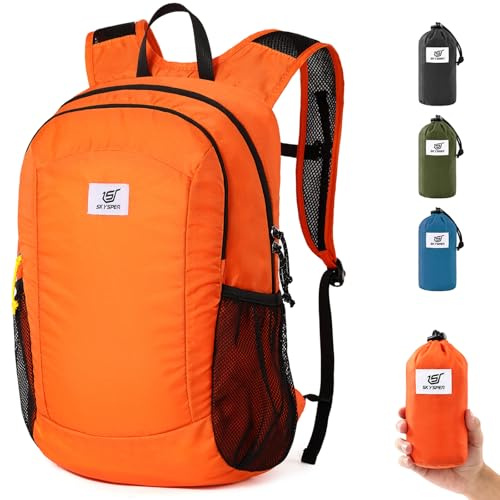 SKYSPER Zaino Pieghevole Antifurto 16L, Zaino da Hiking con Protezione RFID Zainetto Tascabile Piccolo per Viaggio Hiking Escursione