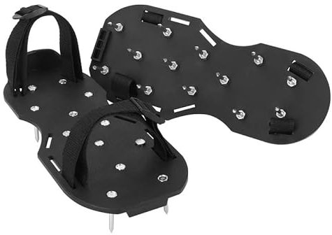 JF HOME BLISS Nail Spiked Aeration Shoes 20 mm Nails Studded Soles Spikes Lawn Aerator Shoes with Adjustable Straps Studded Soles Spikes Screed Flooring for Lawn Care Garden Yard