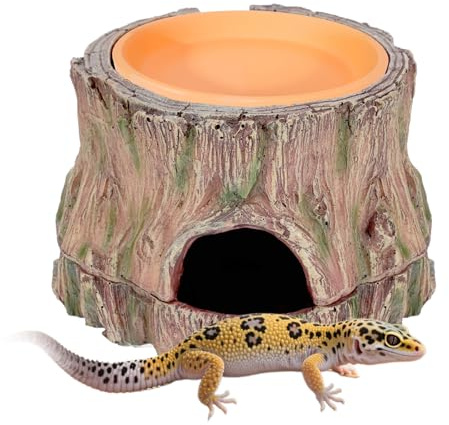 3 In 1 Rettile Hide Cave Reptile Shelter Con Base Rimovibile E Accessori Di Nascondiglio Piatto Umidità Per Piccoli Rettili Gecko, Leopard Gecko, Lucertola, Serpente, Granchi