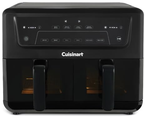 Cuisinart Air fryer Doble Zona XXL 10.4L, Sin PFAS, Fríe, asa, hornea, deshidrata, Max Crisp 2 x 5.2L - 8+ raciones Cajones Ventana de observación, Piezas aptas lavavaji