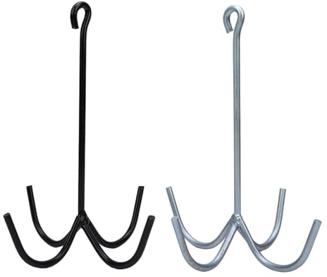 OVAQUIXI 2PCS 4 Prong Tack Hooks, Heavy Duty Horse Tack Storage Hook with Carbon Steel Material, for Stable Barns Trailer Bridles Halters