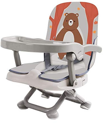 AZIAMOR RIALZO SEDIA PER BAMBINI GNAMMY SEDIOLINO TAVOLO PAPPA E SVEZZAMENTO CON IMBOTTITURA OMAGGIO (GRIGIO)