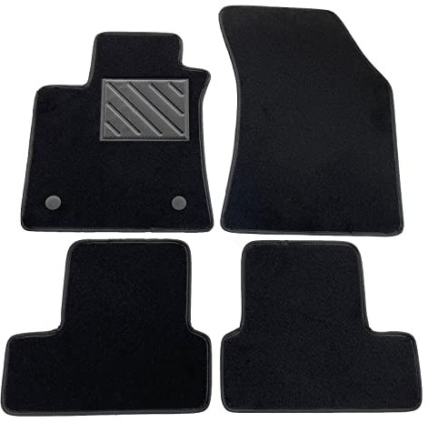 Alfombrillas para Renault Megane IV/Megane Grandtour IV (también híbrido enchufable) 09.2016> A Medida, Antideslizante, talonera de Goma Reforzada, Botones de fijación