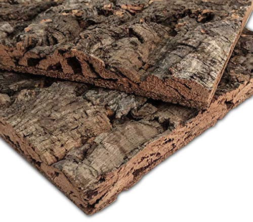 Biosughero - Korkpanel bark ut - Dekorativ och isolerande panel 60 x 30 cm - Förpackning med 3 stycken