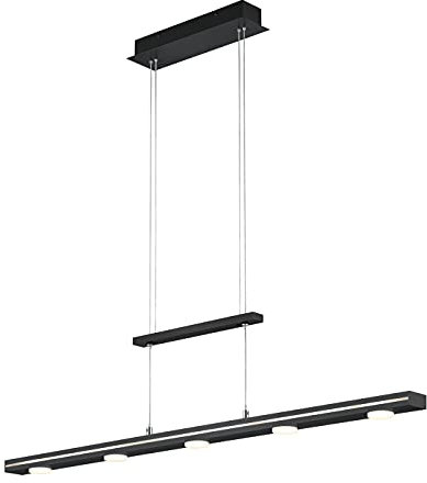 Trio Leuchten LED Pendelleuchte Lacal 379190732, Metall Schwarz matt, inkl. 7x 3.5 Watt LED, 4 fach Touch