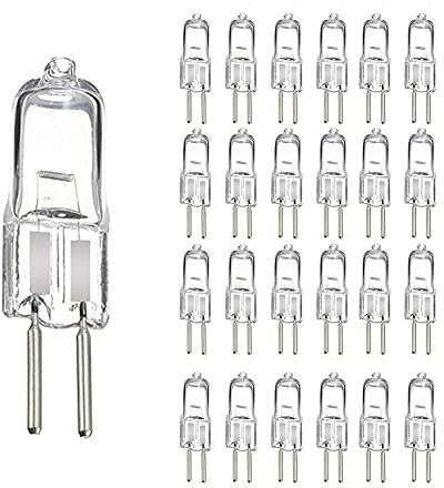 AUFWH 25pcs G5.3 12V 20W/35W/50W/75W Halogen Light Bulbs Long Life Capsule Lamps Warm White Clear Bulbs Indoor Lighting Bulbs-G5.3-12V-50W_25PCS