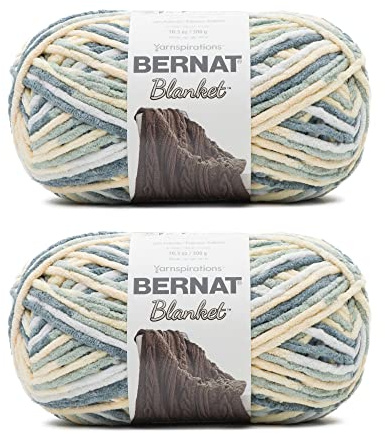 Bernat Blanket Super Bulky - Filato acrilico super voluminoso, 2 confezioni da 300 g, #6, filato pesante di ciniglia grossa, per lavorare a maglia e all'uncinetto, amigurumi, coperte spesse (morbido