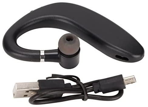 Elprico Bluetooth-Headset, Business-Kopfhörer mit Doppelter Rauschunterdrückung, Wasserdichter, Ultraleichter, Freihändiger EIN-Ohr-Kopfhörer für das Sportfahren Im Büro