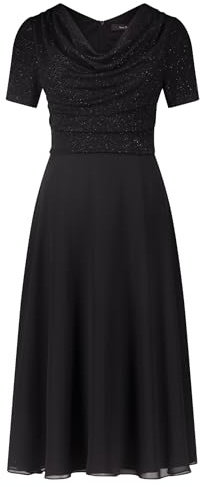 Vera Mont Damen Cocktailkleid im Glitzer-Look 36, Patch Black/Black