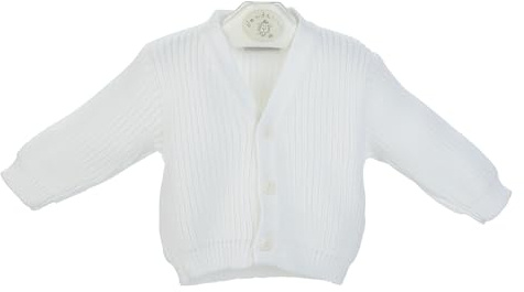 Dandelion Clothing Tiny Premature Baby Cardigan Newborn Girls Boys Warm Ribbed Knitted Cardi White Pink Blue Prem Preemie Girl Boy 3lbs - 3 Months