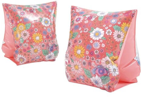 Intex 56669 Schwimmflügel für Kinder, 3-6 Jahre, 23 x 15 cm, Robustes Vinyl, 2 Luftkammern, süßes Blumenmuster, für Pool und Strand