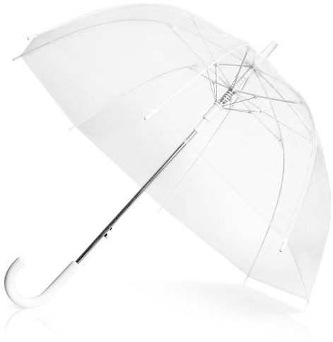 ADRIANO PORCARO Parapluie transparent pour deux, grand parapluie transparent, idéal pour les mariages et les petites séances photo, les jeunes mariés, les hommes et les filles (90 cm), Transparent, 90