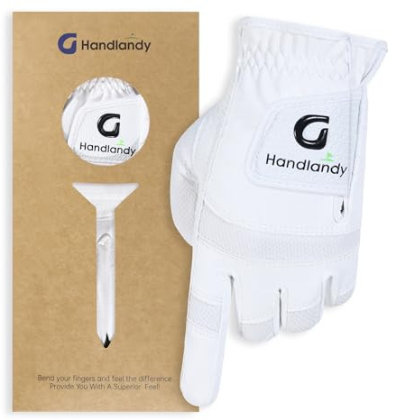 HANDLANDY HLDD - Guanti da golf per bambini (bianco, L, mano sinistra (per destrorsi)