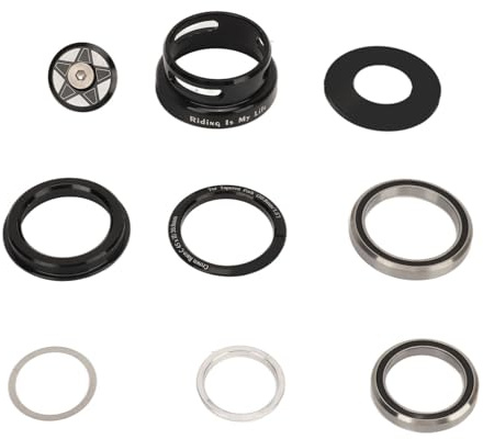 Juego de auriculares para bicicleta Auriculares de aleación de aluminio con rodamientos sellados para cuadro de dirección recto de 49,7 mm Horquilla cónica de 1,5 pulgadas Piezas