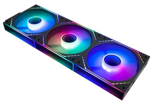 Thermalright TL-M12QR-S X3 - Ventilador de caja (120 mm, silencioso, función PWM, efecto de iluminación Infinity Mirror ARGB, diseño de hoja de ventilador inverso, módulo de chip de alimentación