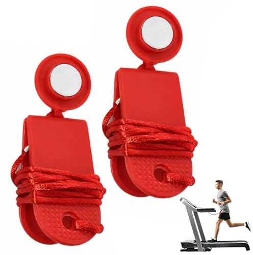 AJNZAU 2 Pièces Cale Inclinaison Pour Tapis De Course, Aimant Puissant Arrêt Immédiat, Clé De Sécurité Pour La Plupart Des Tapis De Course (Plastique)