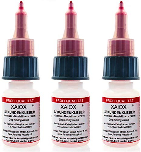XAiOX 3 superlim med patent stängning cyanacylat superlim 20 g tunnflytande vattentät snabbt