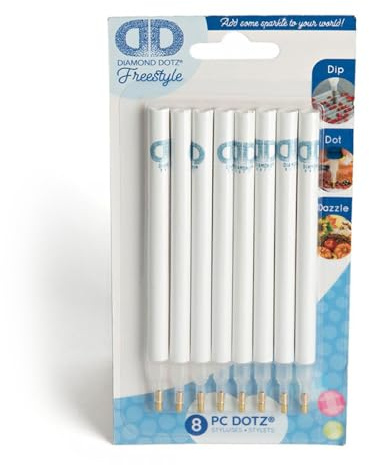 Diamond Dotz DDA-030 Freestyle Stylus set med 8, 8 applikatorpennor, tillbehör för diamantmålning, plocka upp och placera diamanter