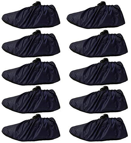GiantGo 5 paires de couvre-chaussures antidérapantes réutilisables, imperméables, de qualité supérieure pour chaussures, protection de sol pour tapis de ménage, Bleu Marine