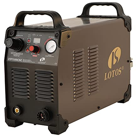Lotos Supreme LTP7500CNC Non-Touch Pilot Arc CNC Enabled Digital Plasma Cutter, Support THC Torch Height, 220~250V, 1 inch Clean Cut, Brown