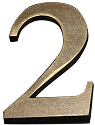 Zayookey Número de Casa Antigüedad Cobre Números de Puerta 4 Pulgadas (10 cm) Número de Dirección Metal Número 3D Autoadhesivo Modern Alloy House Number (Número de puerta 2)