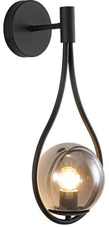 KCO Belysning tårdroppe vägglampett svart bondgård badrum ljusarmaturer svart glas glob vägglampett retro kök väggbelysning