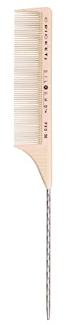Cricket Silkomb Pro-50 Fine Tooth Rattail Comb for Hair – Precision Styling Tool with Seamless Teeth & Metal Tail for Sectioning, Weaving, and Smooth Detangling, Ideal for Professional Use