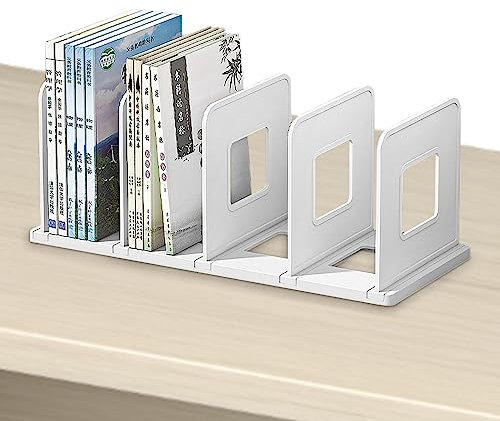 Contenitore per libri, porta libri staccabile con 4 scomparti, grande supporto per libri di cucina, riviste, organizer per libri da camera da letto e dormitorio Hailerio
