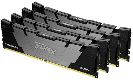 Kingston FURY Renegade 128GB 3600MT/s DDR4 CL18 DIMM (Kit of 4) Desktop Gaming Memory - KF436C18RB2K4/128
