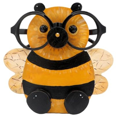 Opilroyn Animal Spectacle Holder, Wooden Eyewear Stand, Duck Bee Glasses Stand, Handmade Eye Catching Cartoon Holder for Study Home Bathroom Desk Decorations