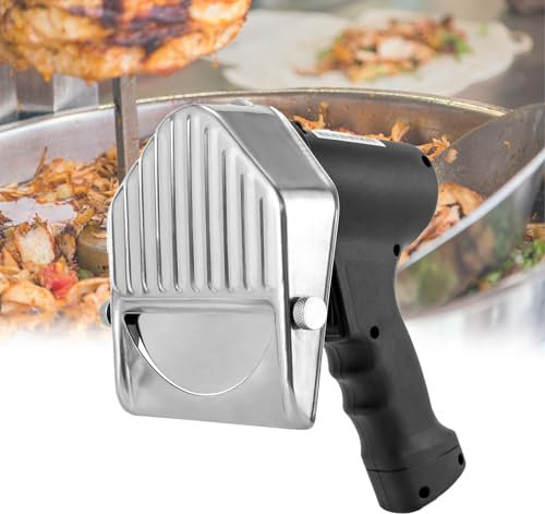 Kindevieft Cuchillo De Kebab EléCtrico De Mano, MáQuina Cortadora De Carne Shawarma Profesional, Cuchilla GiroscóPica, Cortadora De Kebab Comercial De Acero Inoxidable, Espesor De 0-8 Mm