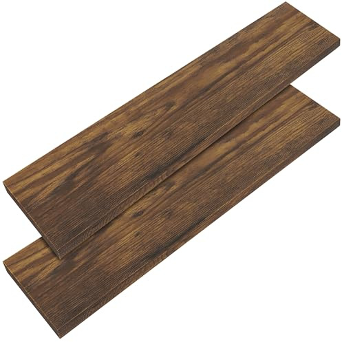 Casaria® 2X Wandregal Holz Dunkle Eiche Regal mit Halterung 15kg Tragkraft Hängeregal Küche Wohnzimmer Flur Wand Schweberegal Bücherregal Regalbrett Schwebend 110cm