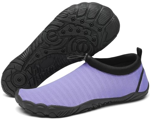 Mishansha Chaussures de Plage Homme Femme Chaussures d'eau Antidérapantes Séchage Rapide Chaussures de Aquatiques, Violet 38 EU
