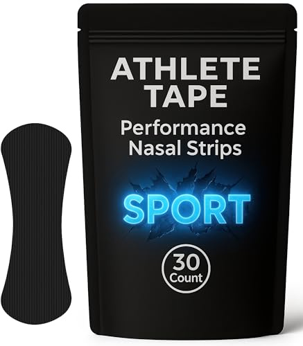 Performance Nasal Strips for Athletes (30 Count) – Athletic Breathing Strips for Snoring, Sleeping, Sports & Oxygen Intake – Extra Strenth, Universal Fit