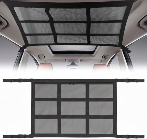 DATONGERGOUZI Auto Ceiling Luggage Nets Pocket for Vauxhall Vivaro Life 2019-2024, Universal Cargo Net for Car Interior Roof Storage, Storage Solutions