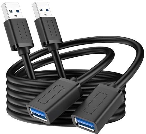 Vancle USB 3.0 förlängningskabel 1 m, A-kontakt till A-uttag USB-förlängningskabel, (bakåtkompatibilitet med USB 2.0/1.1), för kortläsare, skrivare, skanner, tangentbord, möss etc