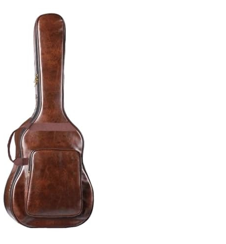 MOHUIED Gitarrväska klassisk 102/11 cm vattentät förtjockad PU-läder gitarr ryggsäck bärväska gitarrfodral musikinstrument tillbehör tillbehör, Brun, En storlek, En stil