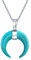 Bling Jewelry Boho Tribal Style Blue Turquoise Horn Italian Crescent Luna Abnehmender Halbmond Anhänger Halskette Westlicher Schmuck Für Frauen Für Jugendliche .925 Sterling Silber