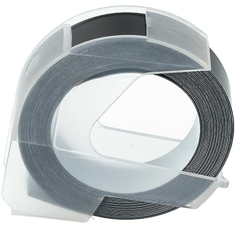 vhbw 3D Prägeband-Schriftband-Kassette kompatibel mit Dymo Rhino M1011 Etiketten-Drucker 12mm Weiß auf Schwarz