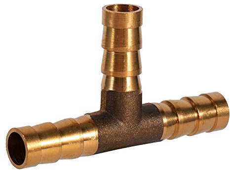 Conector de manguera de 3 vías pieza en T de latón Conector de unión de manguera de combustible de 3 vías Conexiones de manguera de púas para aire comprimido Tubo de gas de aceite(8mm)