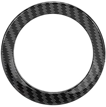 Aramox Rattöverdrag, Kolfiber Stil Rattöverdrag Trimringar Rattemblem Ersättning för Smart Fortwo/Forfour 453 2015-2021